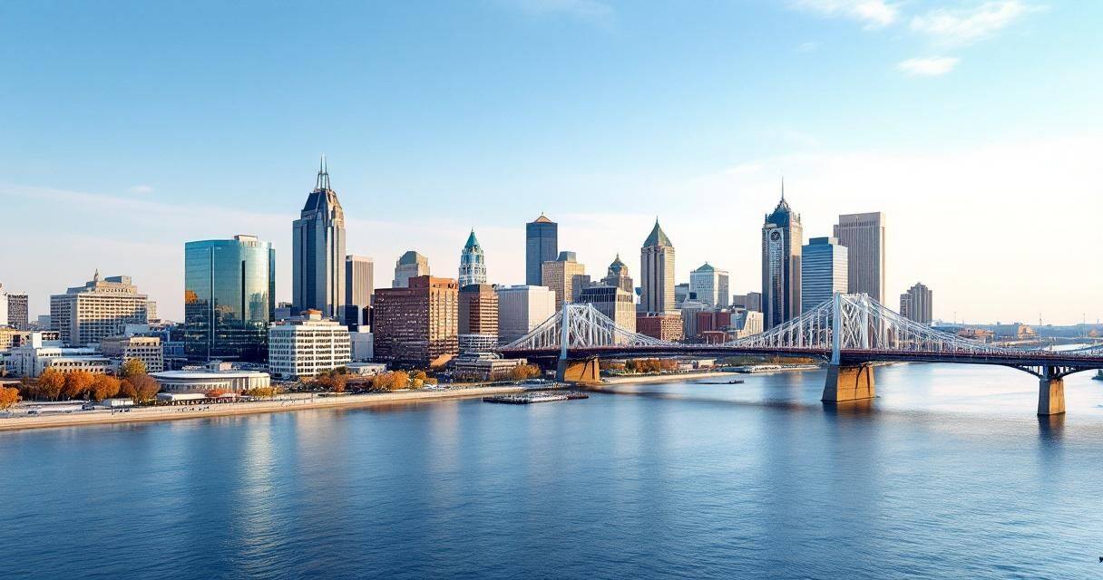 Cincinnati, Ohio downtown skyline from the Ohio River