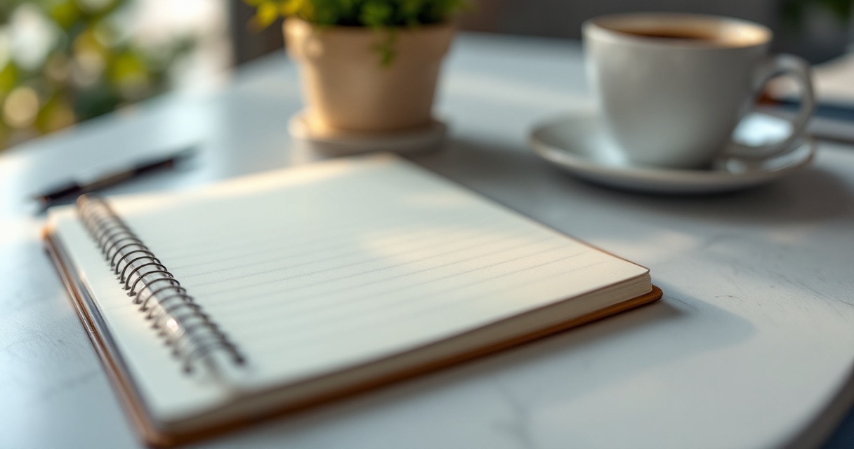 An open notebook and coffee representing questions to ask before choosing a rehab