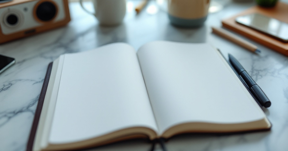 An open notebook, pen, and phone on a desk, representing researching treatment options and calling for help